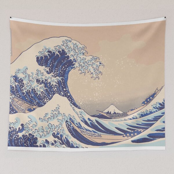 Item preview, vintage japanese print rework Hokusai ,Manga,Japanese,  Hokusai,tshirt bag .mug poster  designed and sold by mystic lady vintage art and fashion designs.