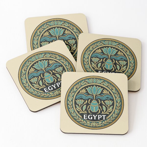 Item preview, Egypt Provenance Plate - Ancient Scarab & Lotus Design designed and sold by Myra365Art.