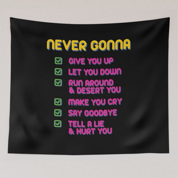 Item preview, Never Gonna Give You Up - 80'S Music Retro Lyrics Never Gonna Give You Up designed and sold by janyceestuo.