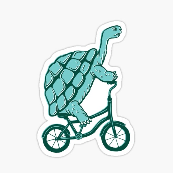 Tortue à vélo Sticker