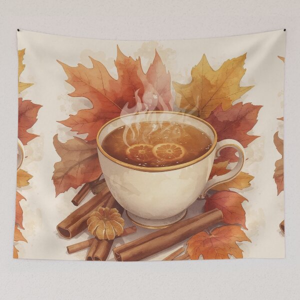 Item preview, Spiced Apple Cider – Cottagecore Autumn Teacup designed and sold by Deezyned.