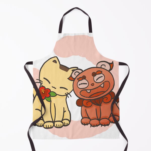 Item preview, Pudding the Cat with Okinawan Shisa – Cute Kawaii Cultural Illustration designed and sold by Sleepy-Town.