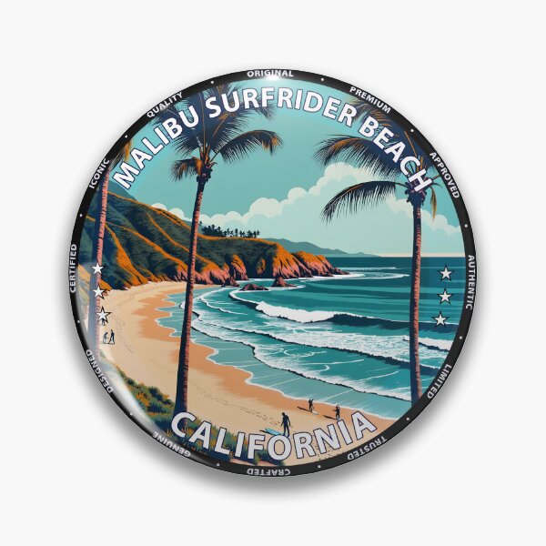 Item preview, Malibu Surfrider Beach – California USA - Surf lifestyle classic longboard waves designed and sold by inkNext.