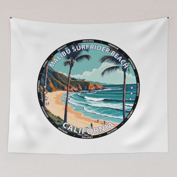 Item preview, Malibu Surfrider Beach – California USA - Surf lifestyle classic longboard waves designed and sold by inkNext.