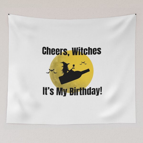 Item preview, Wine Witch Birthday Funny Spooky Halloween Birthday Gift Design designed and sold by luckyhue.