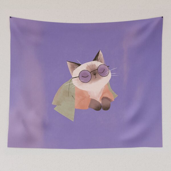 Item preview, Catitude-Sassy Siamese Cat Feline Artwork  designed and sold by WheresMyMojo.