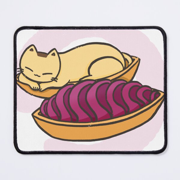 Item preview, Pudding the Cat with Okinawan Purple Sweet Potato – Cute Kawaii Illustration designed and sold by Sleepy-Town.