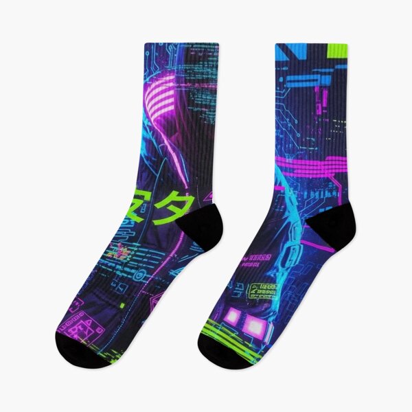 Item preview, Cyberpunk neon glitch streetwear classic tshirt designed and sold by anandsiva2703.