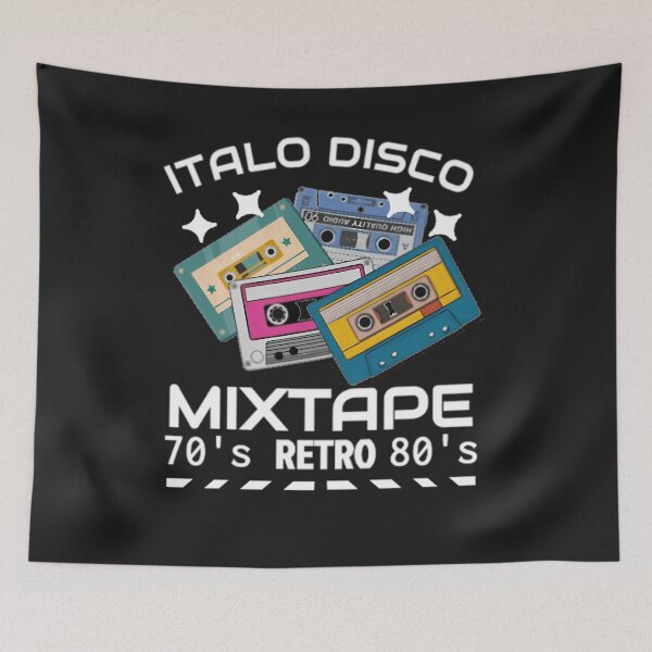 Item preview, Italo Disco Mixtape Retro Black designed and sold by armindaplasagna.