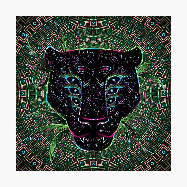 Item preview, Psychedelic Ayahuasca Black Jaguar Spirit Shaman Animal designed and sold by Andrei Verner.
