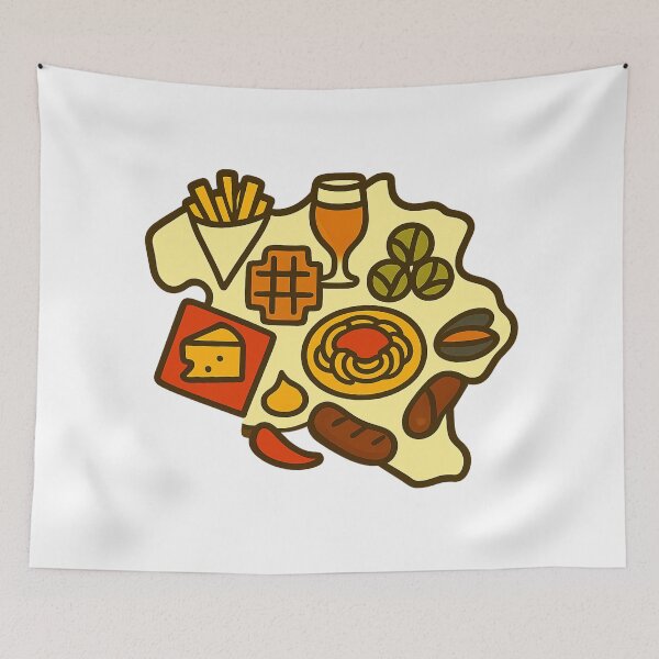 Item preview,  Belgium Food Map  designed and sold by AdiDsgn.