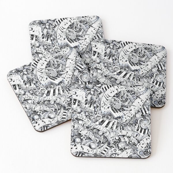 Item preview, Abstract Musical notes and keyboard design designed and sold by JacquiTaylorArt.