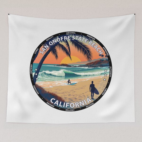 Item preview, San Onofre State Beach – California USA - Surf lifestyle classic longboard waves designed and sold by inkNext.
