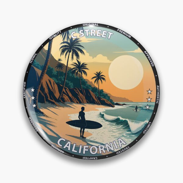 Item preview, C Street – California USA - Surf lifestyle classic pier waves designed and sold by inkNext.