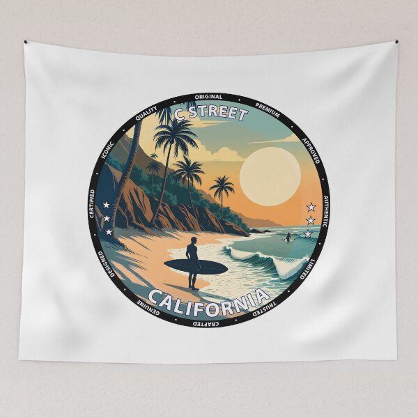Item preview, C Street – California USA - Surf lifestyle classic pier waves designed and sold by inkNext.