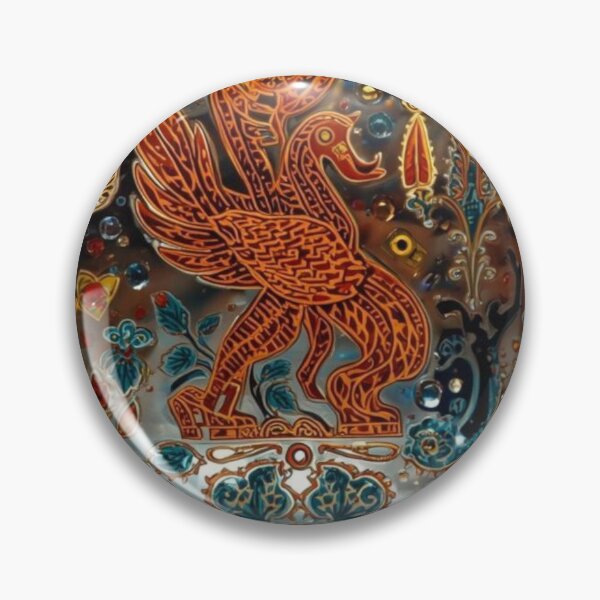 Item preview, Ancient Anatolian Bird motif boho decor spiriyual art legendary phoenix motif designed and sold by Raindreamart.