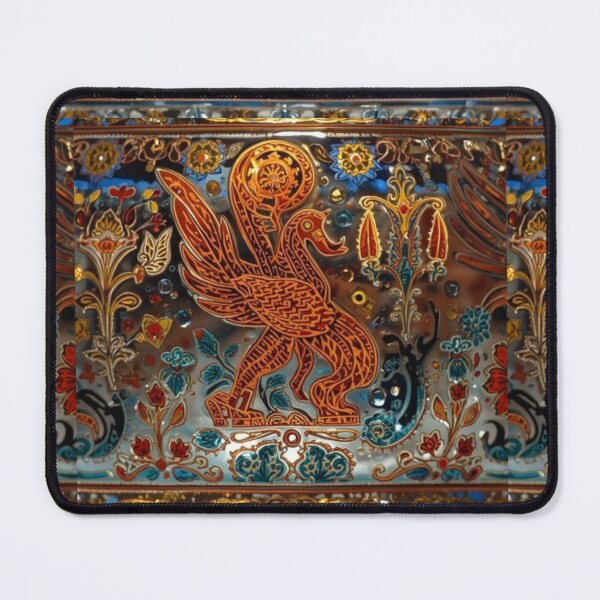Item preview, Ancient Anatolian Bird motif boho decor spiriyual art legendary phoenix motif designed and sold by Raindreamart.