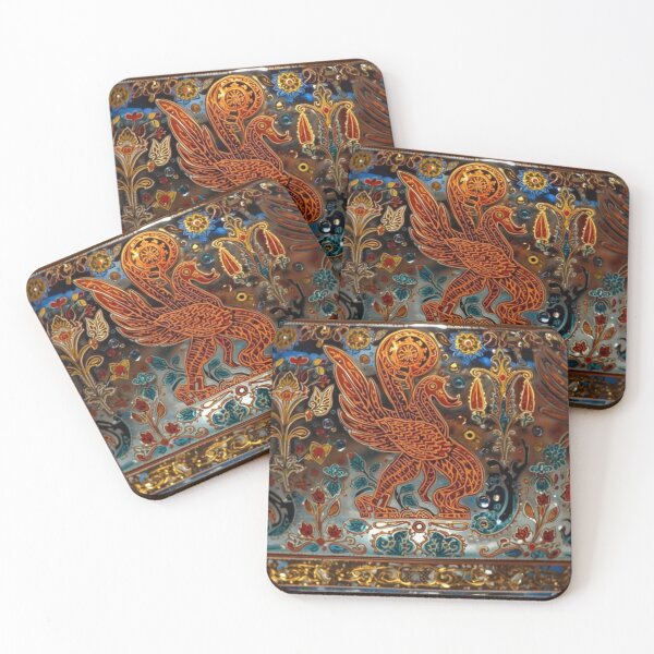 Item preview, Ancient Anatolian Bird motif boho decor spiriyual art legendary phoenix motif designed and sold by Raindreamart.