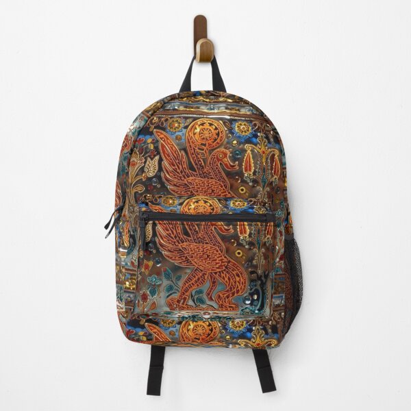 Item preview, Ancient Anatolian Bird motif boho decor spiriyual art legendary phoenix motif designed and sold by Raindreamart.
