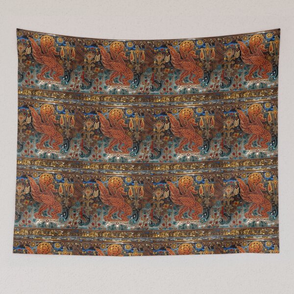 Item preview, Ancient Anatolian Bird motif boho decor spiriyual art legendary phoenix motif designed and sold by Raindreamart.