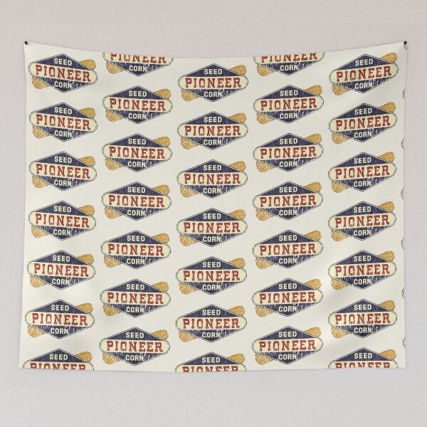 Item preview, Vintage Pioneer Seed Corn emblem - aged, hard working farmer print designed and sold by retropetrol.