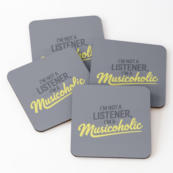 Item preview, Expressive Musicaholic Quote in Deep Blue and Sweeping Yellow Script designed and sold by SplashTastic.