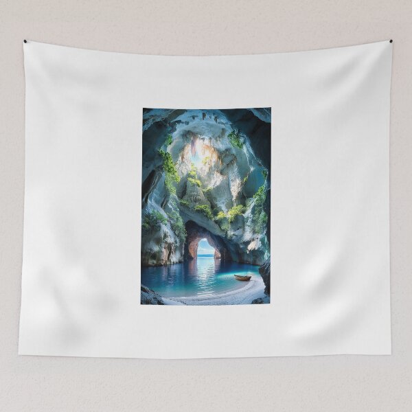 Item preview, Hidden Sea Cave Paradise with Sunlight and Boat designed and sold by denisritter.