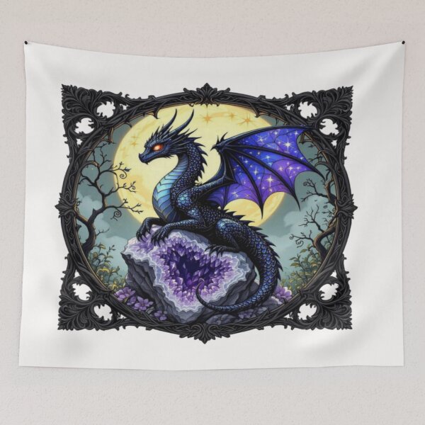 Item preview, The Dragon Guardian - Amethyst Geode- designed and sold by NightWispStudio.