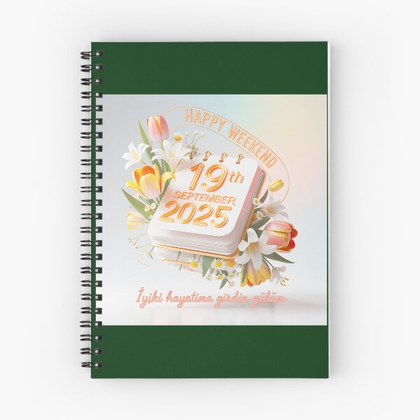 Item preview, Happy Weekend September 19 2025 Floral Calendar designed and sold by Alyssa Riddle.