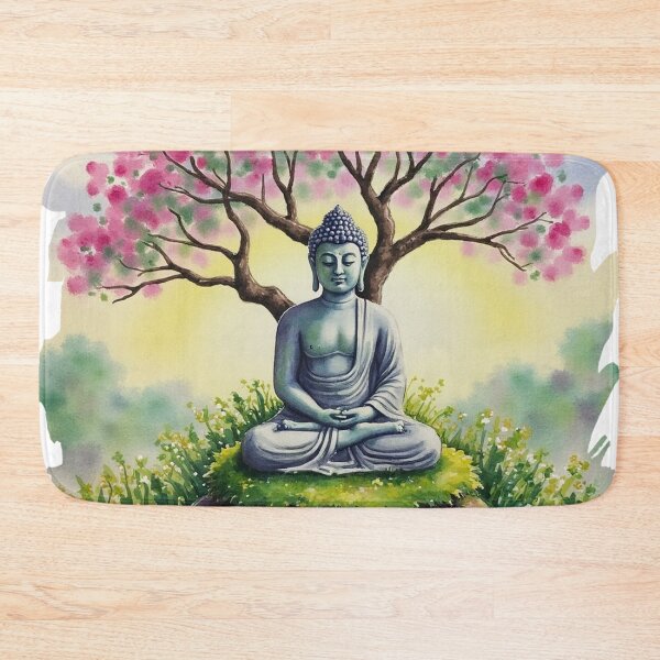 Item preview, Buda en paz con flores de loto: arte de meditación serena designed and sold by skysshobu.