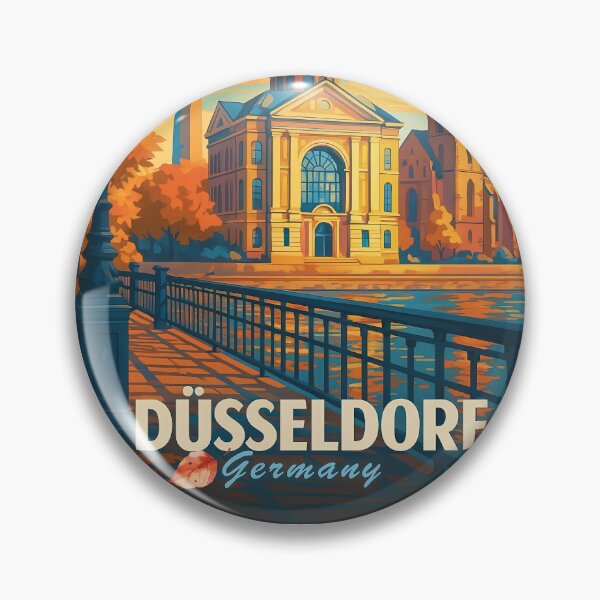 Item preview, Dusseldorf, Germany Travel Art – Retro Autumn Dreams designed and sold by Earth Celebration Designs.