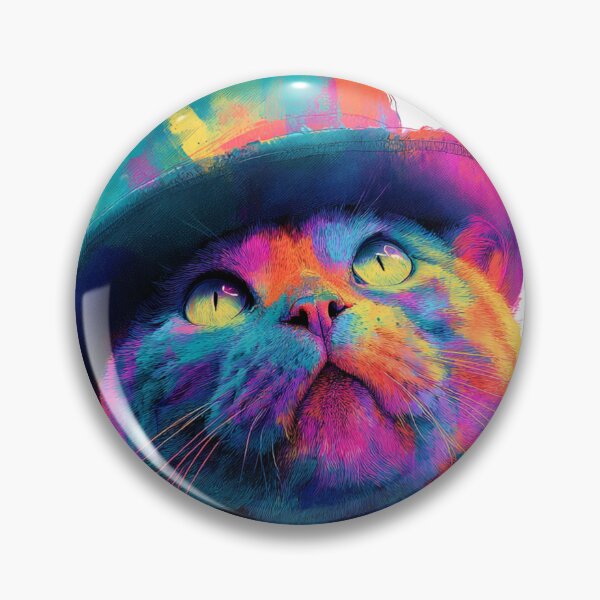 Item preview, Colorful gentleman cat in top hat designed and sold by DuncanMaxStar .