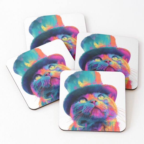 Item preview, Colorful gentleman cat in top hat designed and sold by DuncanMaxStar .