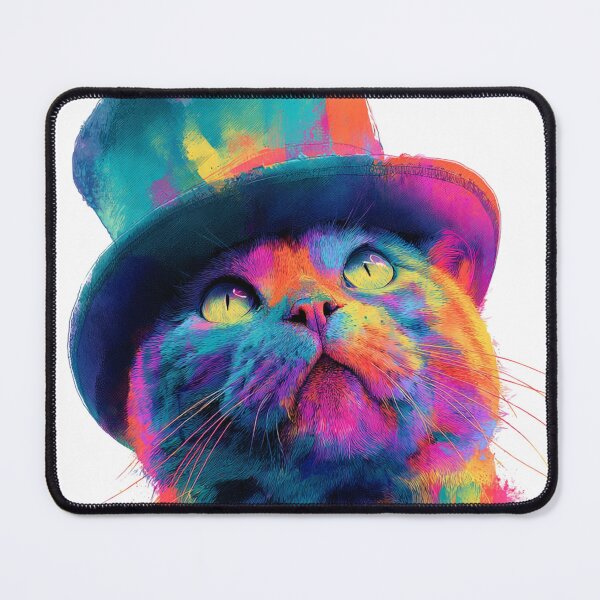 Item preview, Colorful gentleman cat in top hat designed and sold by DuncanMaxStar .