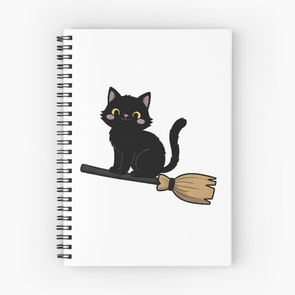 Artikelvorschau, Schwarze Katze sitzt auf Hexenbesen entworfen und verkauft von StormVape.
