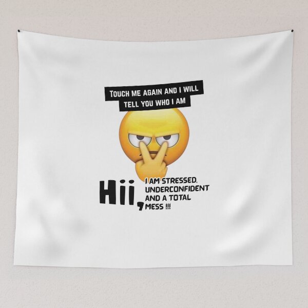 Item preview, Stressed Underconfident Mess – Funny Relatable Emoji Quote designed and sold by DigiHavenry.