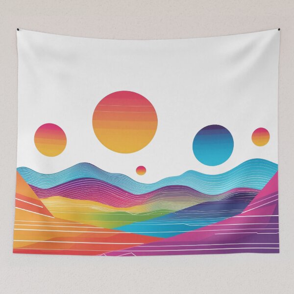 Item preview, Retro Sunset Waves Landscape designed and sold by 0606PM.