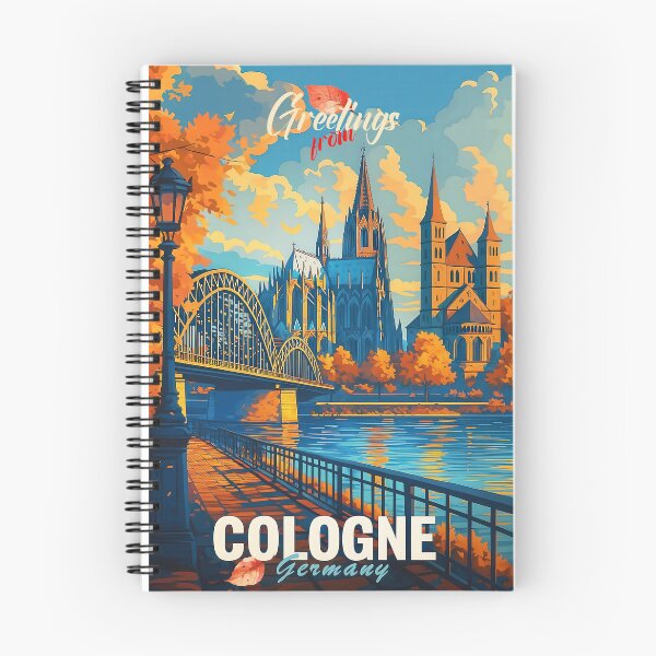 Item preview, Cologne Germany Travel Art – Retro Autumn Dreams designed and sold by Earth Celebration Designs.