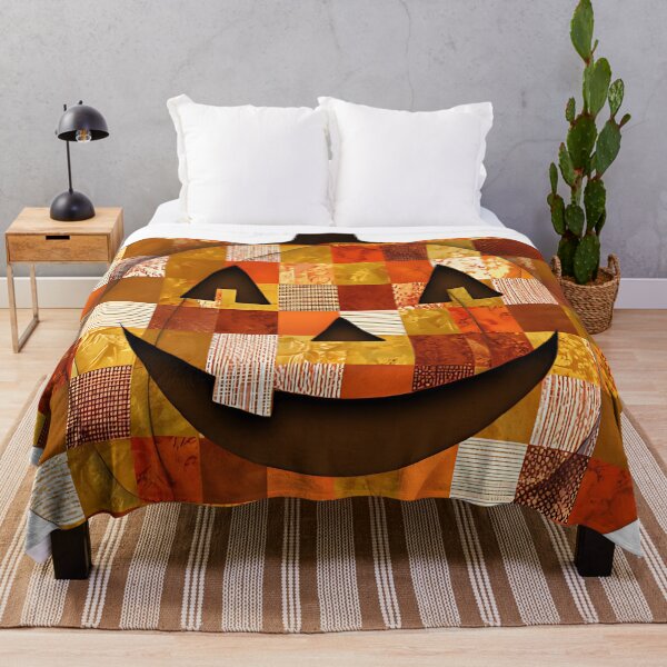 Item preview, Retro Patchwork Halloween Pumpkin designed and sold by Rassrus.