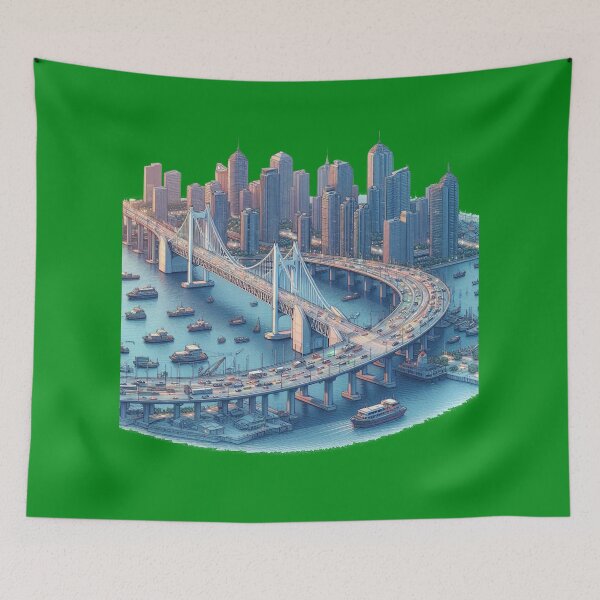 Item preview, Gwangandaegyo Bridge Connecting Haeundae and Gwangan-dong, Busan,  designed and sold by PaintMeWorld.