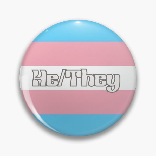 Item preview, He/they transgender pride pin  designed and sold by Uniiverseciity.