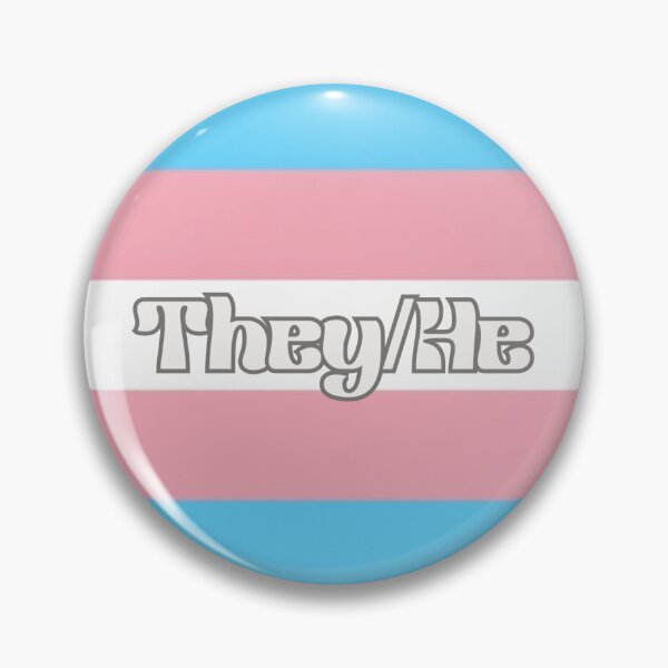 Item preview, They/He transgender pride pin designed and sold by Uniiverseciity.
