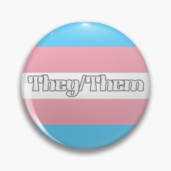 Item preview, They/them transgender pride pin designed and sold by Uniiverseciity.