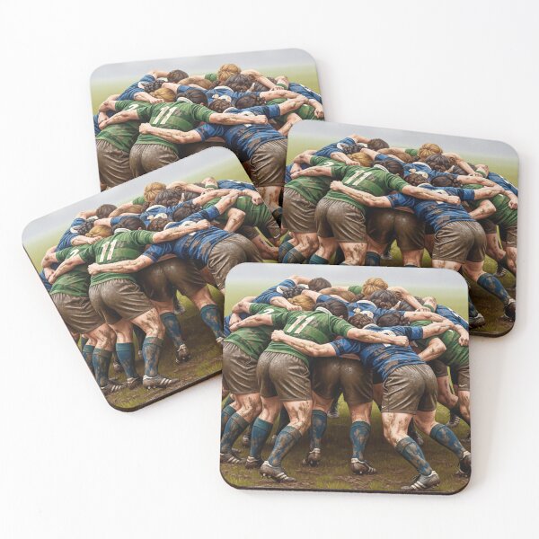 Item preview, LA MÊLÉE AU RUGBY (The Rugby Scrum) - Original Art Deco Artwork designed and sold by elektronen.