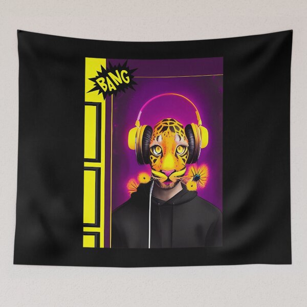 Item preview, Pop Design - Tiger With Music Helmets designed and sold by thorleygradenvs.