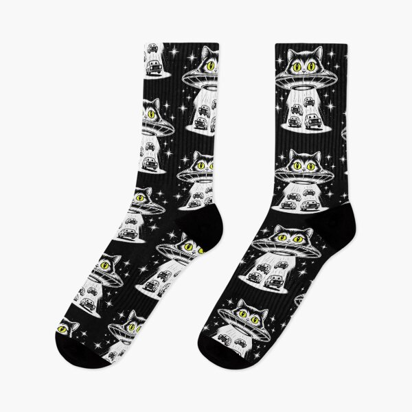 Item preview, Funny Alien Cat UFO Spaceship Cosmic Abduction Space Kitty Invasion designed and sold by w1ckerman.