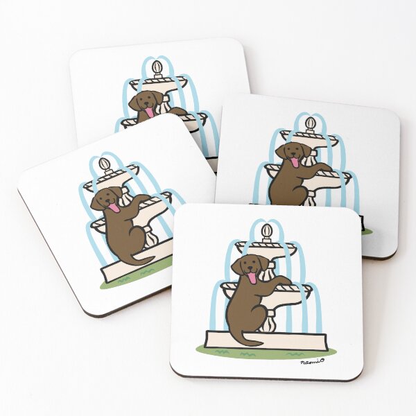 Item preview, Chocolate Lab and Cool Fountain designed and sold by HappyLabradors.