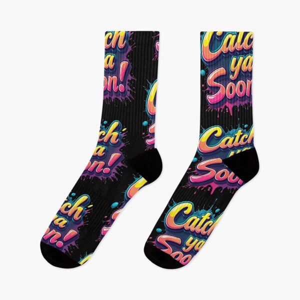 Item preview, Catch Ya Soon Retro Colorful Typography Art designed and sold by Lulunza.