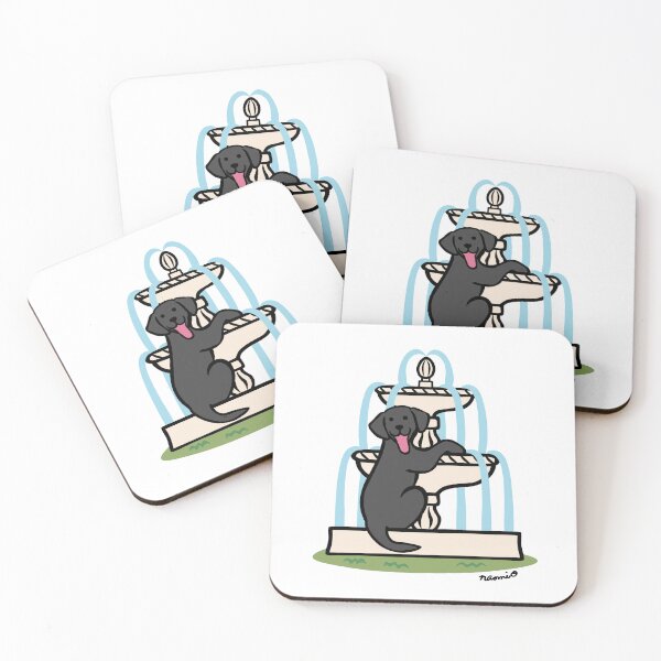 Item preview, Black Lab and Cool Fountain designed and sold by HappyLabradors.