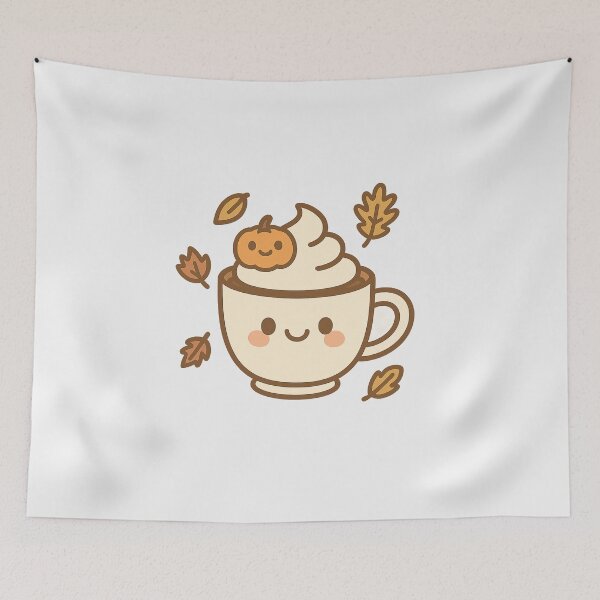Item preview, Kawaii Pumpkin Spice Coffee – Cozy Autumn Cup designed and sold by Bratak.